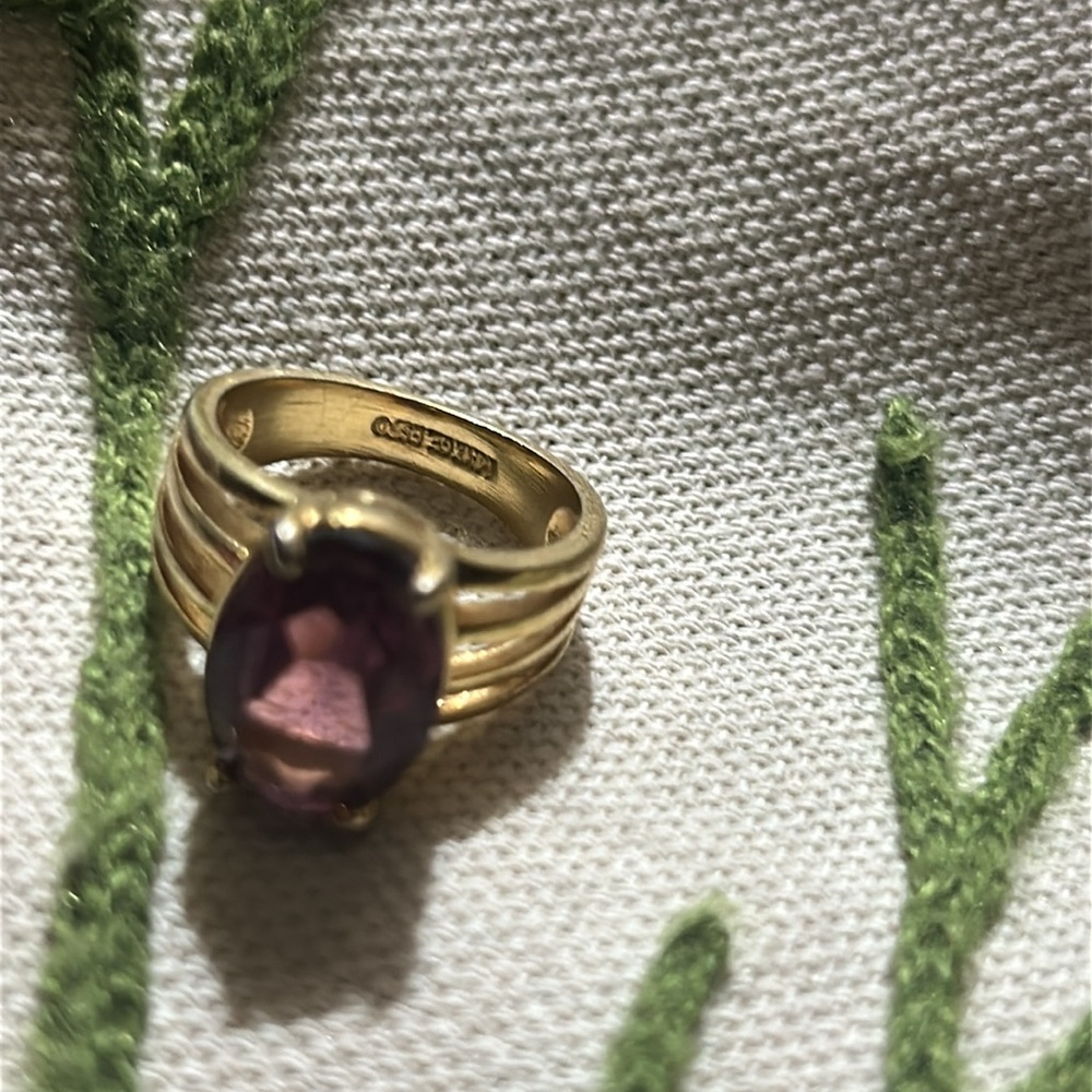 ESPO 14kt ge Amethyst and gold Cocktail Ring - Picture 3 of 8